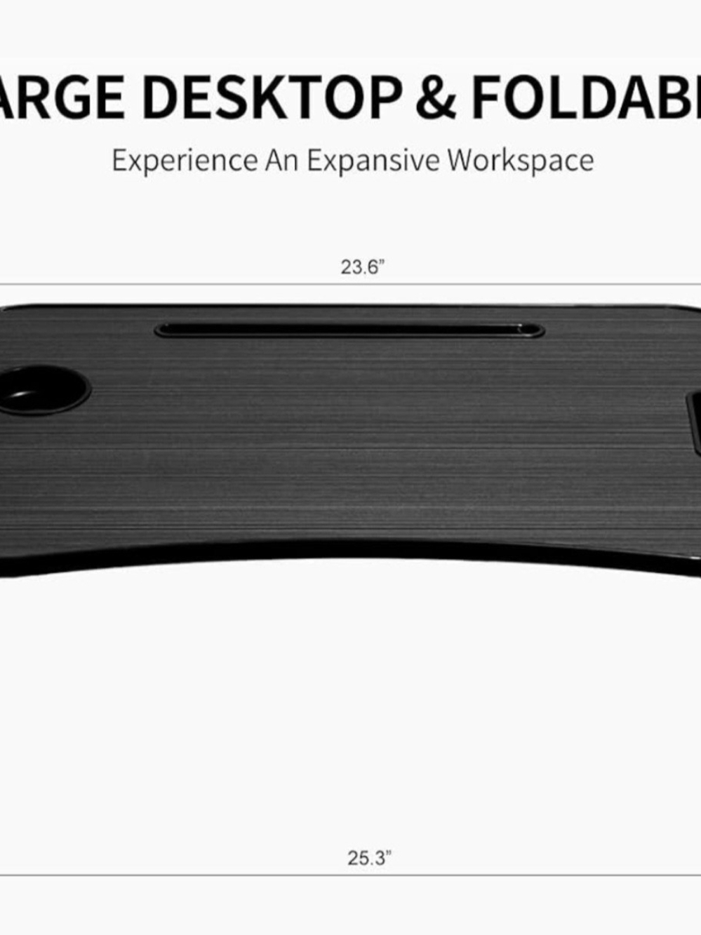 Large Foldable Laptop Desk Tray in Black